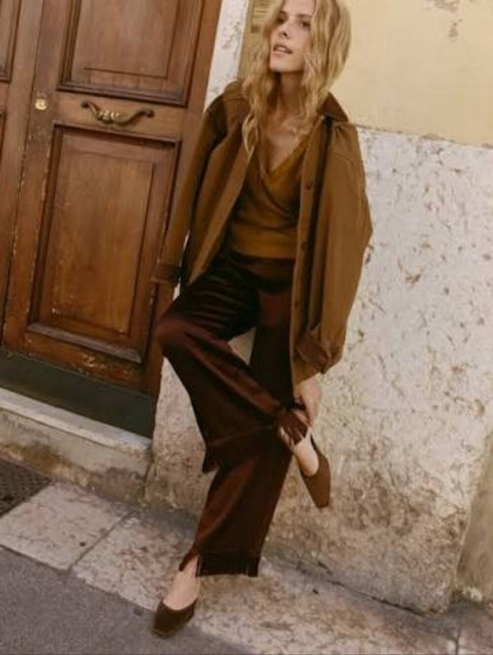 Doen Brown Utility Jacket with Corduroy Collar - Picture 3 of 7